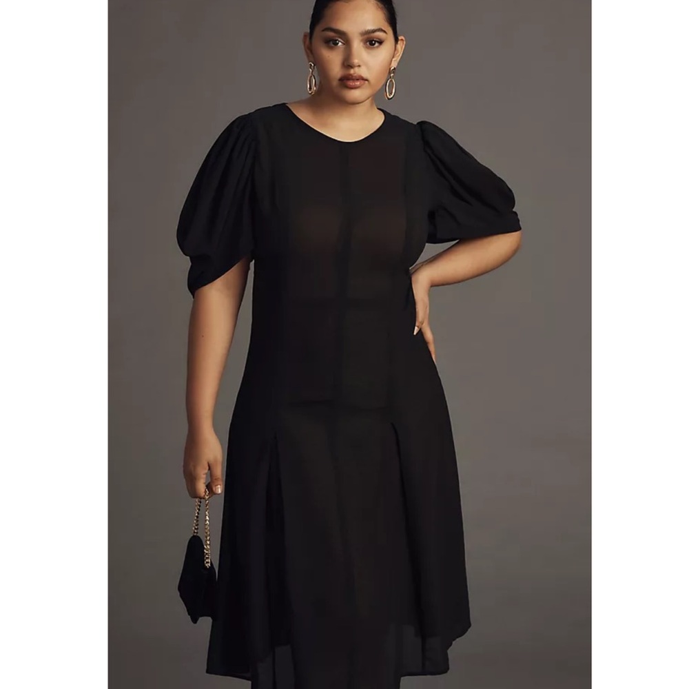 Anthropologie Modern Sheer Midi Dress - Picture 7 of 15